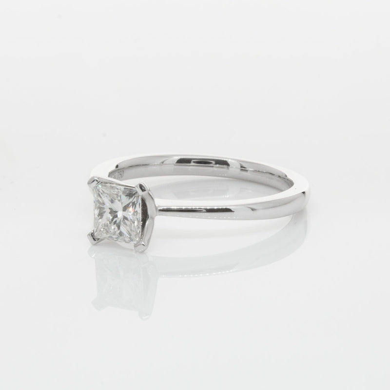 18ct White Gold .71ct Princess Cut Diamond Royale Ring-Ring-Walker & Hall