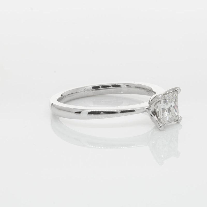 18ct White Gold .71ct Princess Cut Diamond Royale Ring-Ring-Walker & Hall
