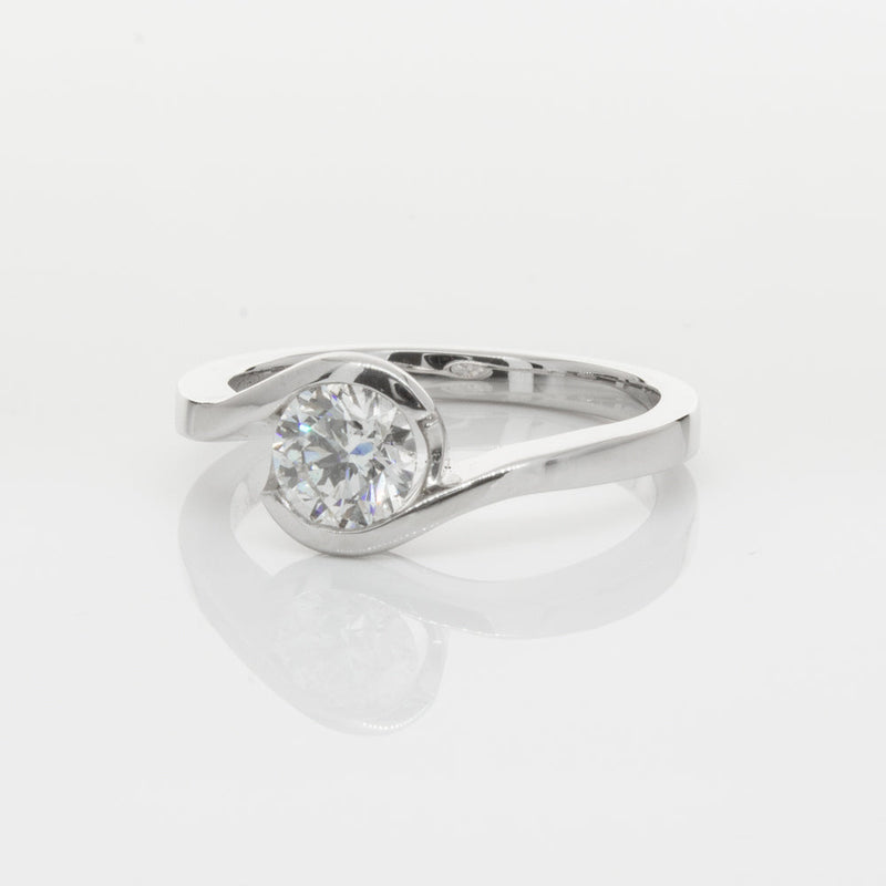 18ct White Gold .70ct Diamond Embrace Ring-Ring-Walker & Hall