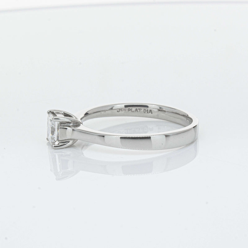 Platinum .50ct Princess Cut Diamond Ring-Ring-Walker & Hall