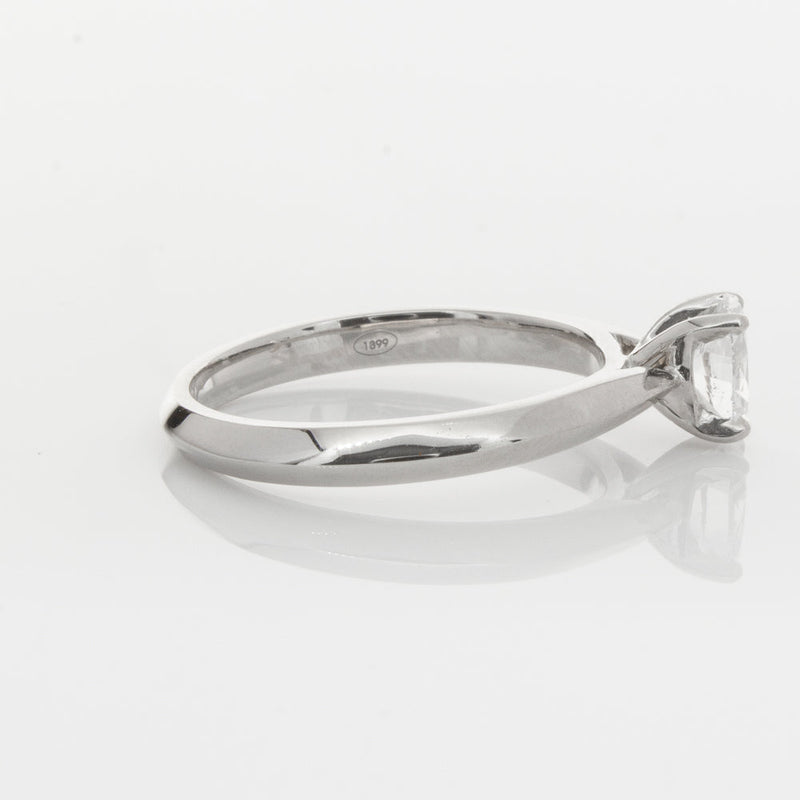 18ct White Gold .50ct Oval Diamond Venetian Ring-Ring-Walker & Hall