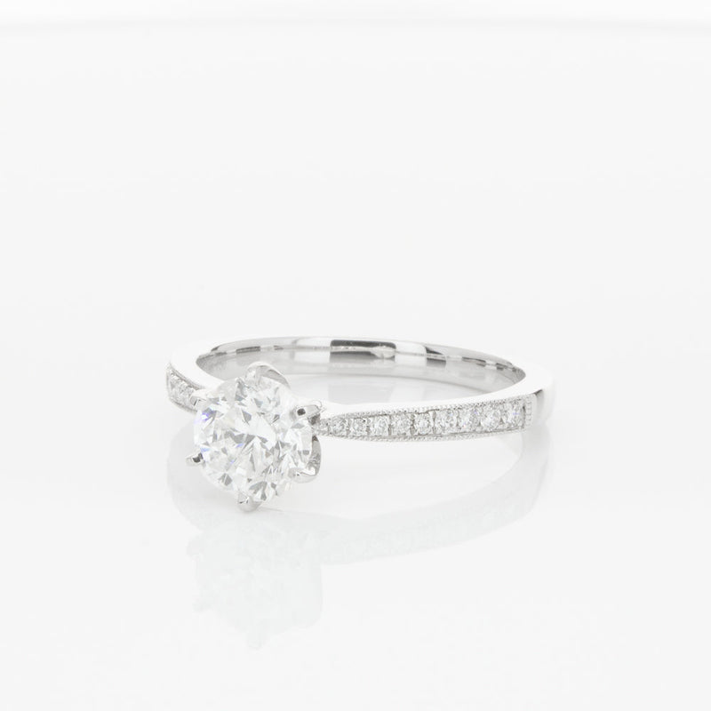 18ct White Gold 1.00ct Diamond Zenith Ring-Ring-Walker & Hall