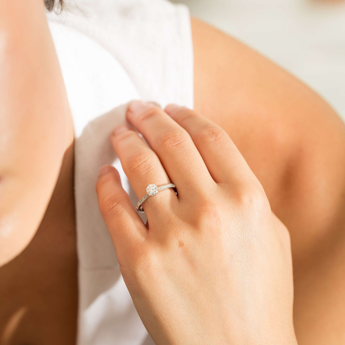 Model wearing Diamond Zenith Ring