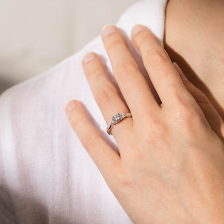 18ct White Gold .39ct Diamond Elysian Ring-Ring-Walker & Hall