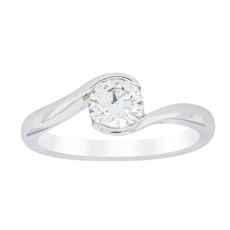 18ct White Gold .70ct Diamond Embrace Ring-Ring-Walker & Hall