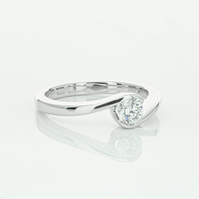 18ct White Gold .35ct Diamond Embrace Ring-Ring-Walker & Hall