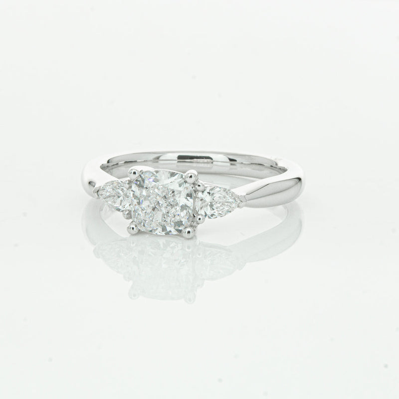 18ct White Gold 1.01ct Cushion Cut Diamond Ayla Ring-Ring-Walker & Hall