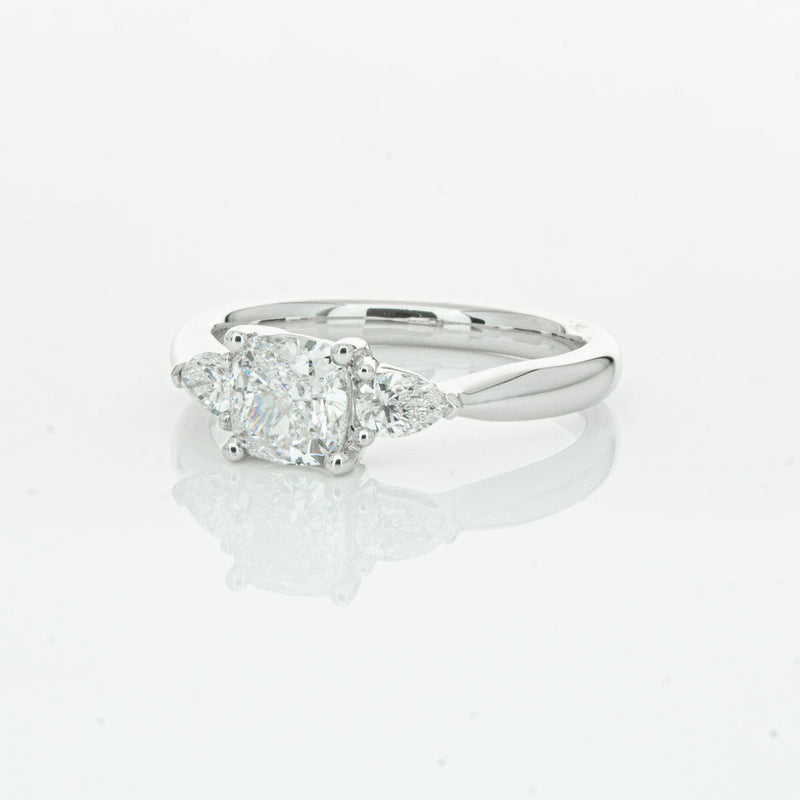 18ct White Gold 1.01ct Cushion Cut Diamond Ayla Ring-Ring-Walker & Hall