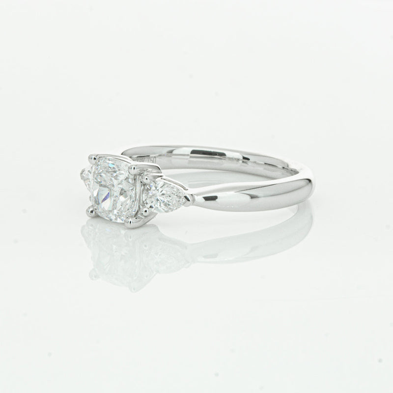 18ct White Gold 1.01ct Cushion Cut Diamond Ayla Ring-Ring-Walker & Hall