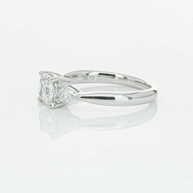 18ct White Gold 1.01ct Cushion Cut Diamond Ayla Ring-Ring-Walker & Hall