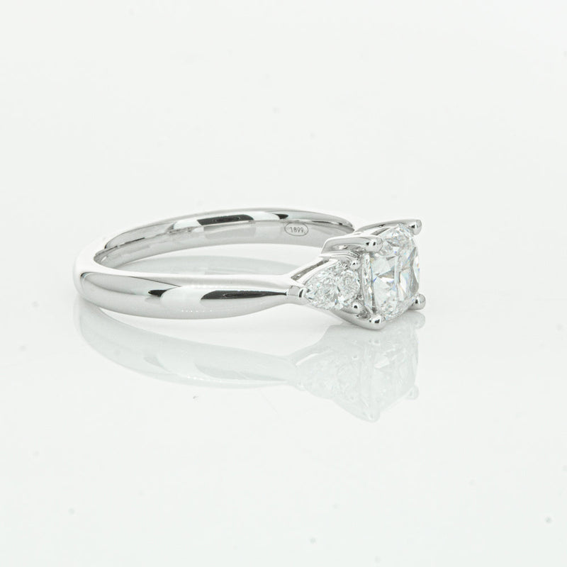 18ct White Gold 1.01ct Cushion Cut Diamond Ayla Ring-Ring-Walker & Hall