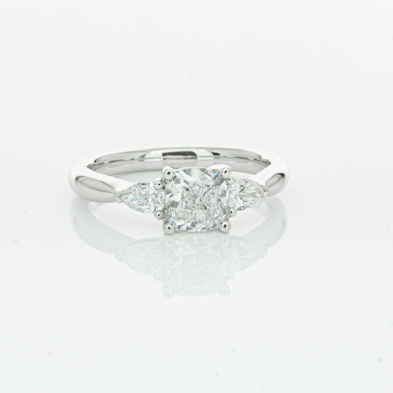 18ct White Gold 1.01ct Cushion Cut Diamond Ayla Ring-Ring-Walker & Hall