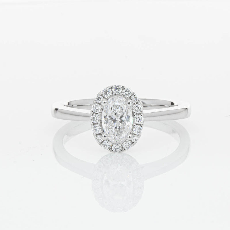 18ct White Gold .50ct Oval Cut Diamond Nina Ring-Ring-Walker & Hall