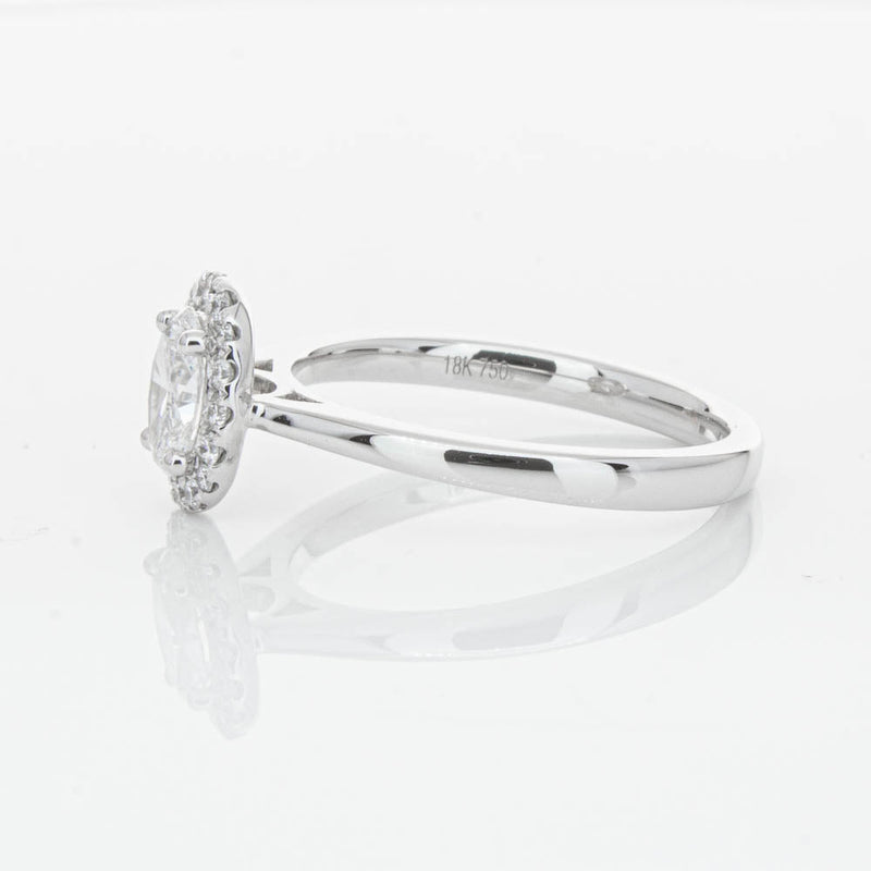 18ct White Gold .50ct Oval Cut Diamond Nina Ring-Ring-Walker & Hall