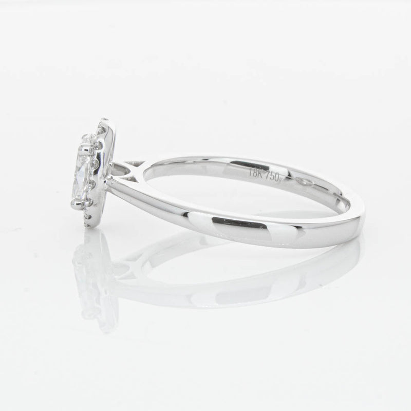 18ct White Gold .50ct Oval Cut Diamond Nina Ring-Ring-Walker & Hall