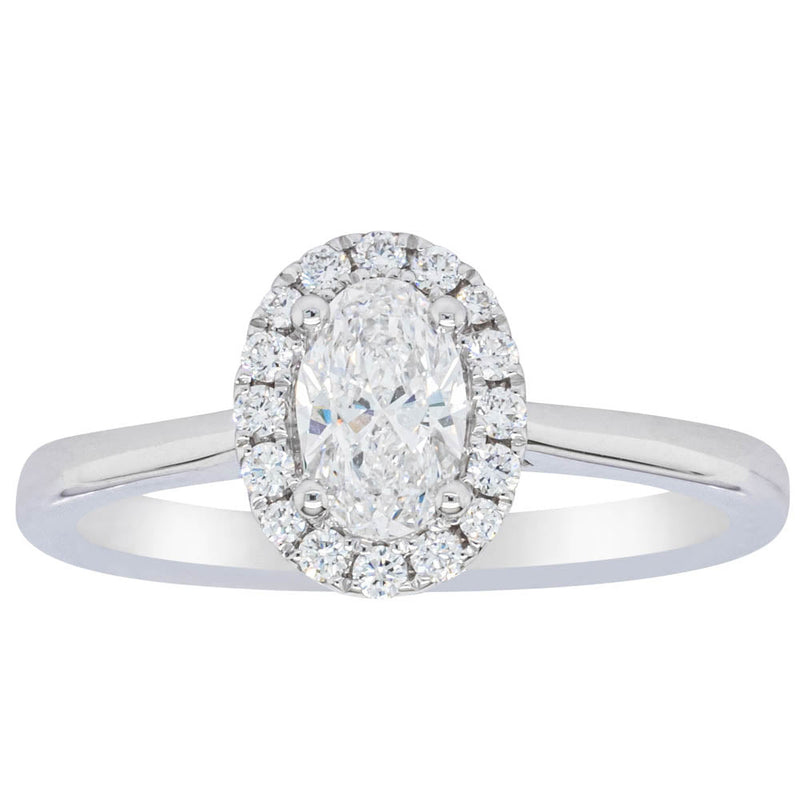 18ct White Gold .50ct Oval Cut Diamond Nina Ring-Ring-Walker & Hall