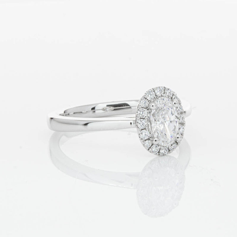 18ct White Gold .50ct Oval Cut Diamond Nina Ring-Ring-Walker & Hall
