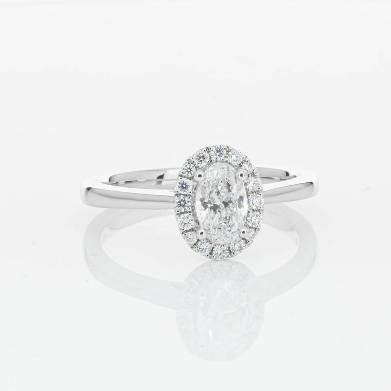 18ct White Gold .50ct Oval Cut Diamond Nina Ring-Ring-Walker & Hall