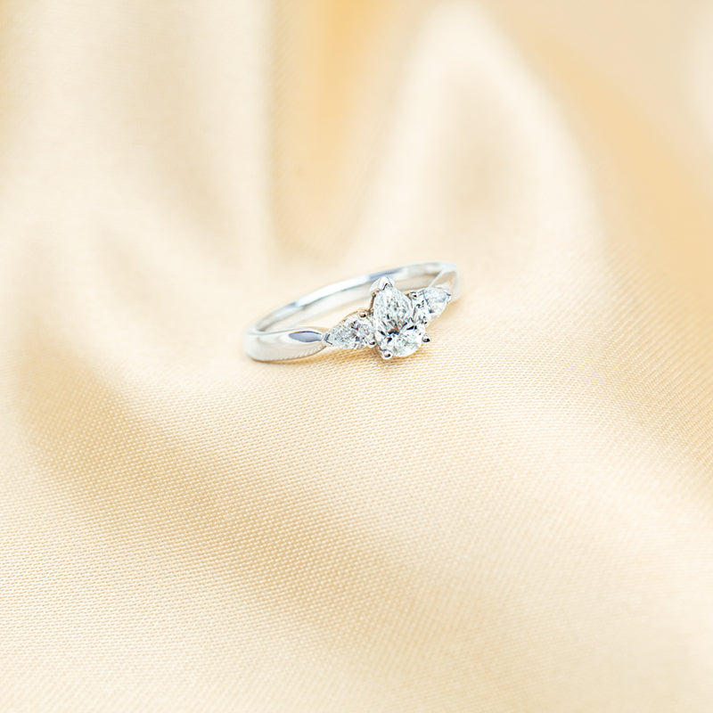 18ct White Gold .52ct Pear Cut Diamond Ayla Ring-Ring-Walker & Hall