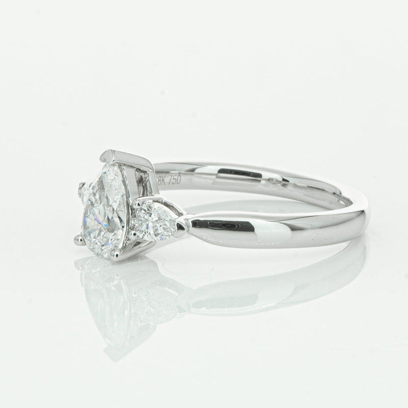 18ct White Gold .70ct Pear Cut Diamond Ayla Ring-Ring-Walker & Hall