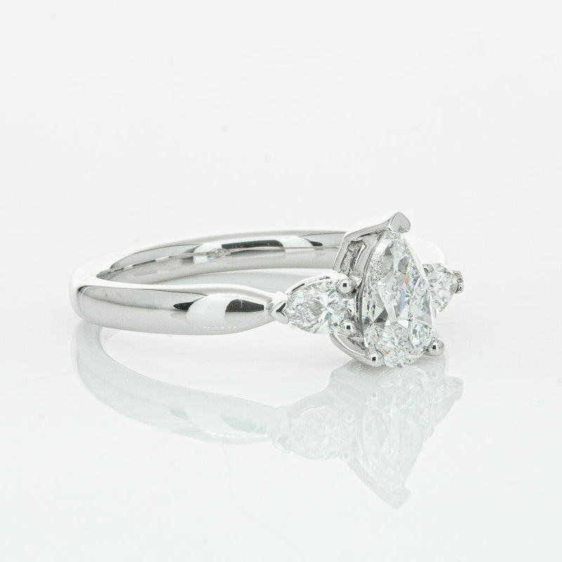 18ct White Gold .70ct Pear Cut Diamond Ayla Ring-Ring-Walker & Hall