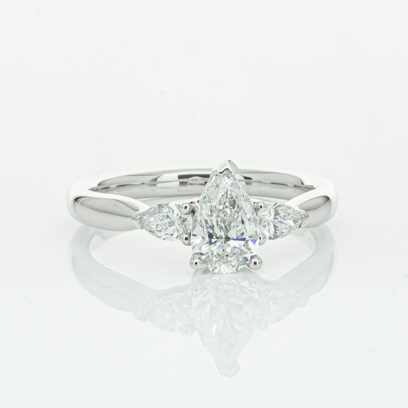 18ct White Gold .70ct Pear Cut Diamond Ayla Ring-Ring-Walker & Hall