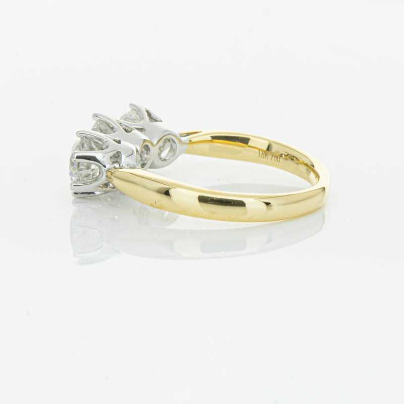18ct Yellow Gold 2.15ct Diamond Trilogy Ring-Ring-Walker & Hall