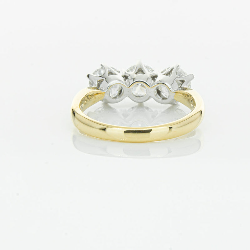 18ct Yellow Gold 2.15ct Diamond Trilogy Ring-Ring-Walker & Hall