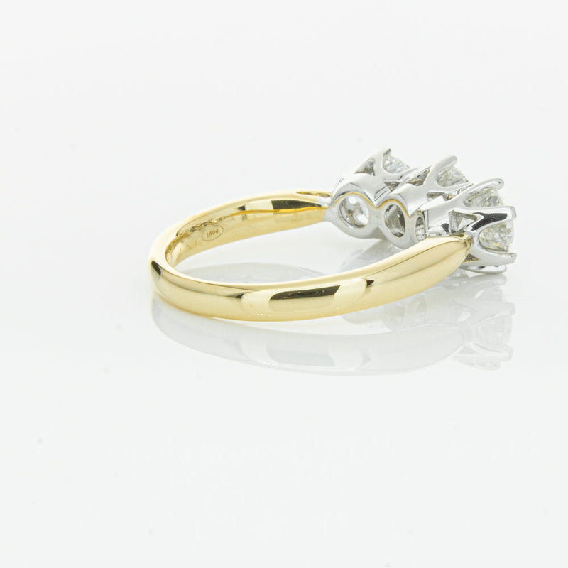 18ct Yellow Gold 2.15ct Diamond Trilogy Ring-Ring-Walker & Hall