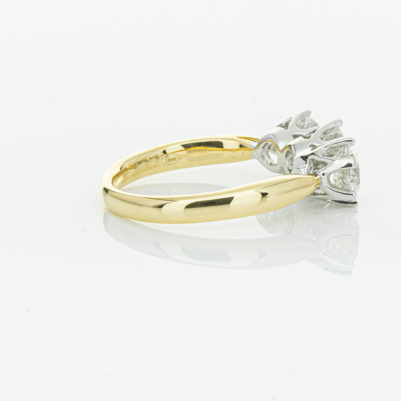 18ct Yellow Gold 2.15ct Diamond Trilogy Ring-Ring-Walker & Hall