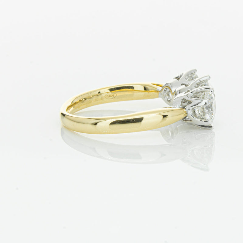 18ct Yellow Gold 2.15ct Diamond Trilogy Ring-Ring-Walker & Hall