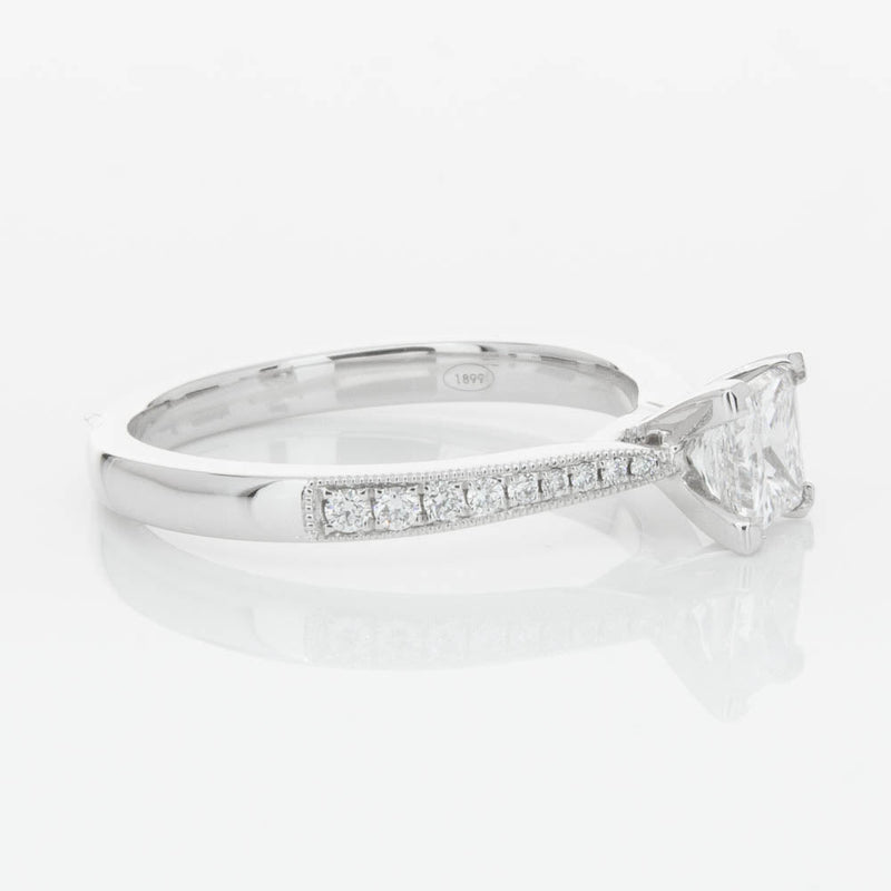 18ct White Gold .70ct Princess Cut Diamond Zenith Ring-Ring-Walker & Hall