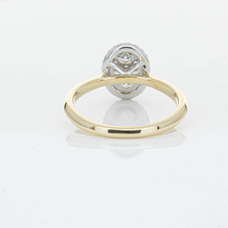 14ct Yellow Gold Diamond Oval Saturn Ring-Ring-Walker & Hall