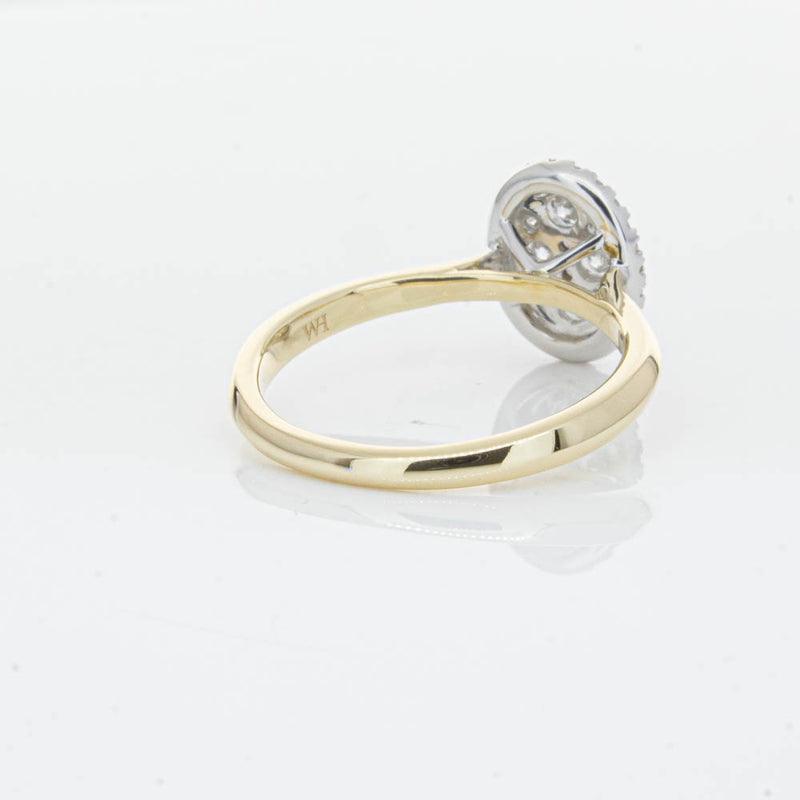 14ct Yellow Gold Diamond Oval Saturn Ring-Ring-Walker & Hall