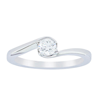 18ct White Gold .35ct Diamond Embrace Ring-Ring-Walker & Hall