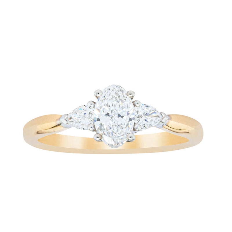 18ct Yellow Gold .50ct Oval Cut Diamond Ayla Ring-Ring-Walker & Hall