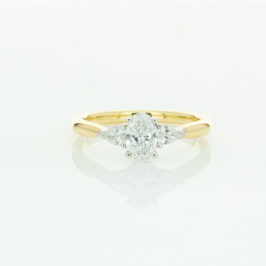 18ct Yellow Gold .50ct Oval Cut Diamond Ayla Ring-Ring-Walker & Hall