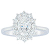 18ct White Gold 1.00ct Oval Cut Diamond Belle Ring-Ring-Walker & Hall