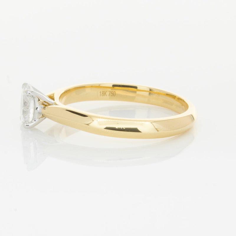 18ct Yellow Gold .50ct Oval Cut Diamond Venetian Ring-Ring-Walker & Hall