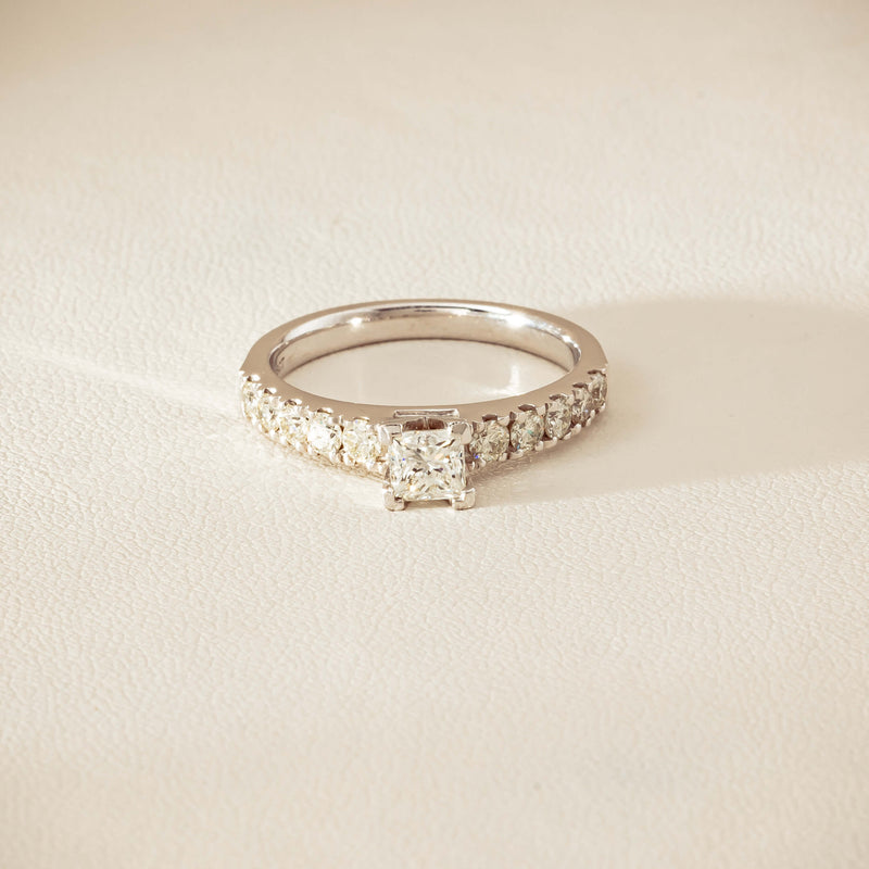 Deja Vu 18ct White Gold .40ct Princess Cut Diamond Ring - Ring - Walker & Hall