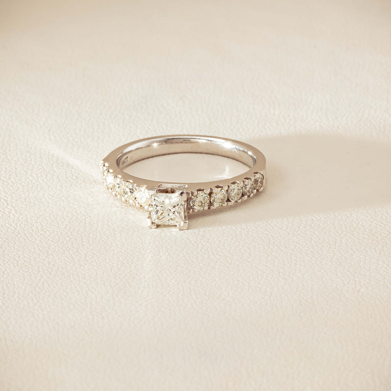 Deja Vu 18ct White Gold .40ct Princess Cut Diamond Ring - Ring - Walker & Hall