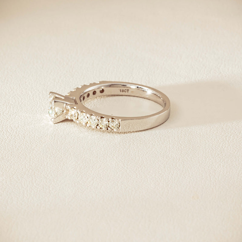 Deja Vu 18ct White Gold .40ct Princess Cut Diamond Ring - Ring - Walker & Hall