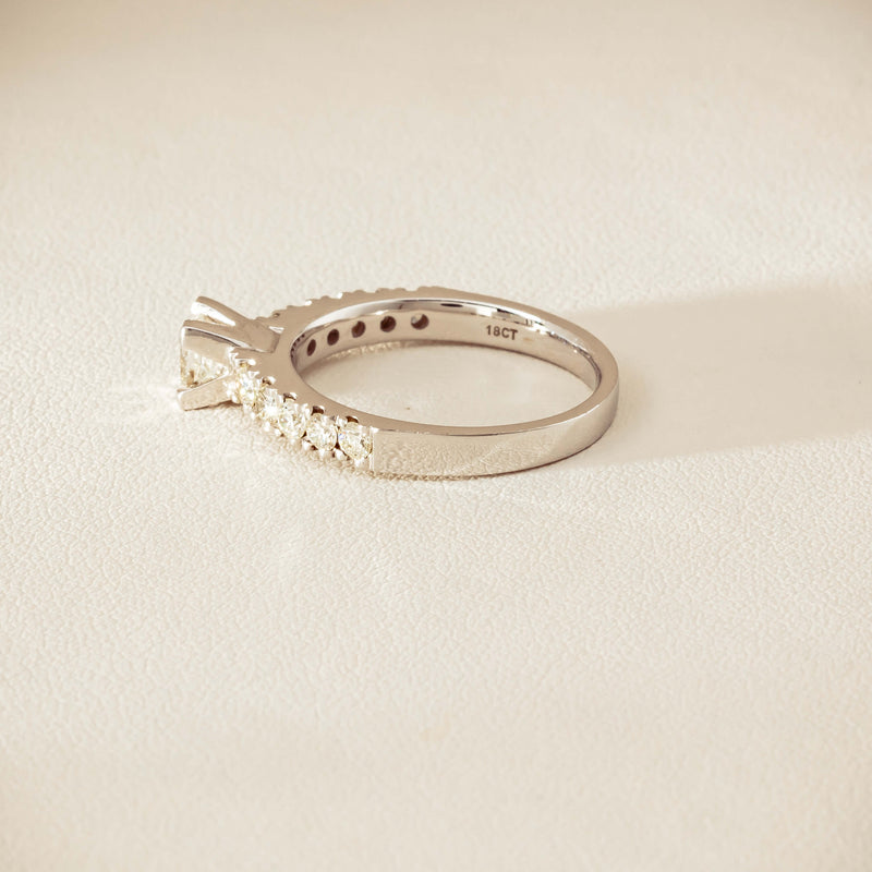 Deja Vu 18ct White Gold .40ct Princess Cut Diamond Ring - Ring - Walker & Hall