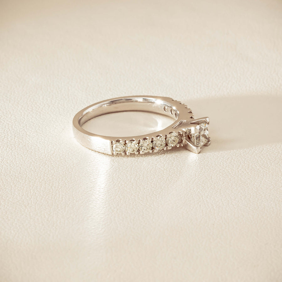 Deja Vu 18ct White Gold .40ct Princess Cut Diamond Ring - Ring - Walker & Hall