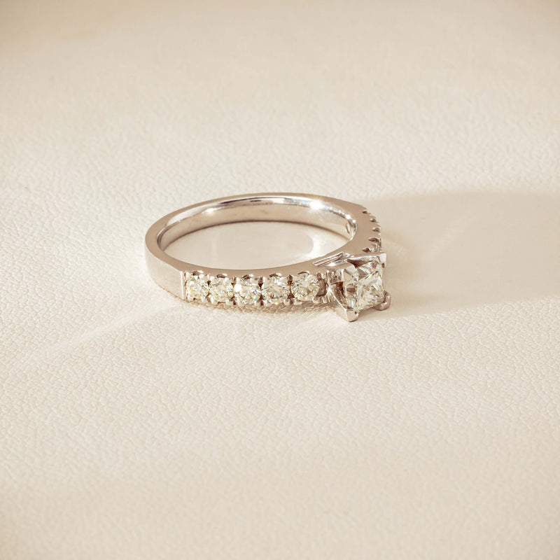 Deja Vu 18ct White Gold .40ct Princess Cut Diamond Ring - Ring - Walker & Hall
