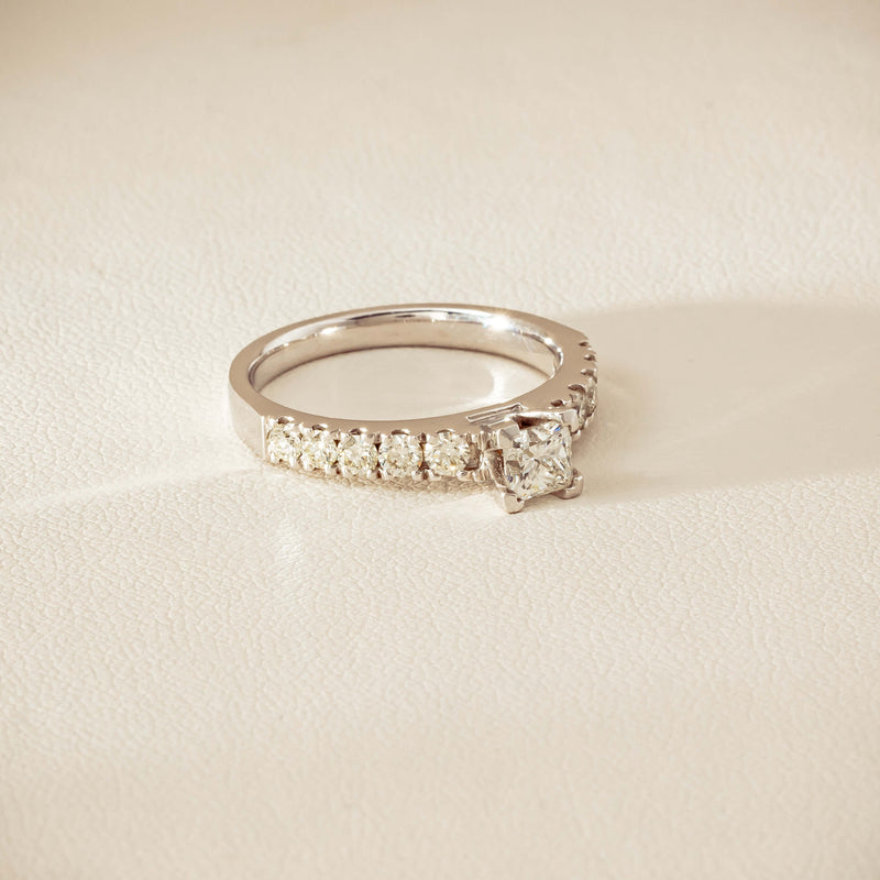 Deja Vu 18ct White Gold .40ct Princess Cut Diamond Ring - Ring - Walker & Hall