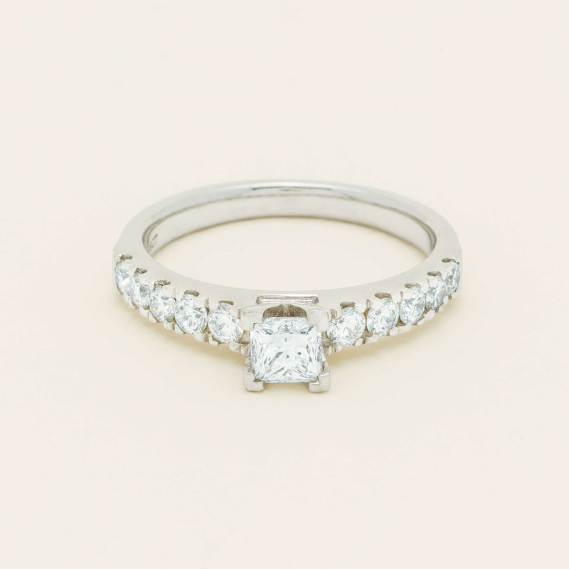 Deja Vu 18ct White Gold .40ct Princess Cut Diamond Ring - Ring - Walker & Hall