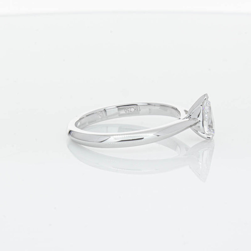 18ct White Gold .52ct Pear Cut Diamond Venetian Ring-Ring-Walker & Hall