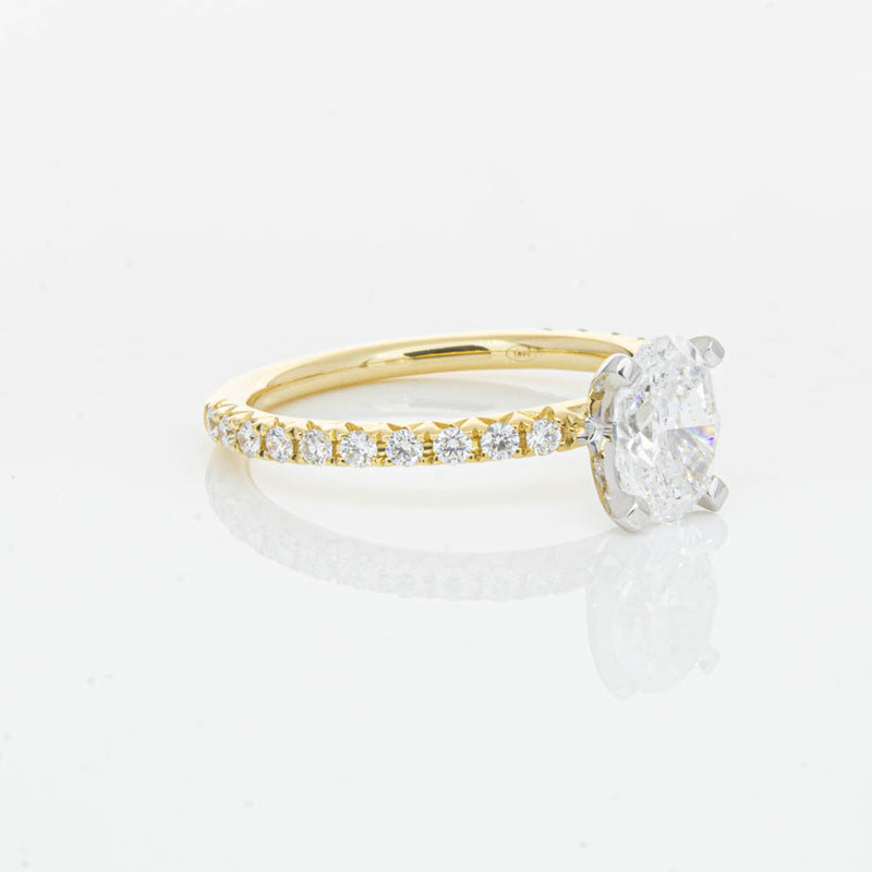 18ct Yellow Gold 1.00ct Oval Cut Diamond Comet Ring-Ring-Walker & Hall