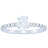 18ct White Gold .50ct Oval Cut Diamond Comet Ring-Ring-Walker & Hall